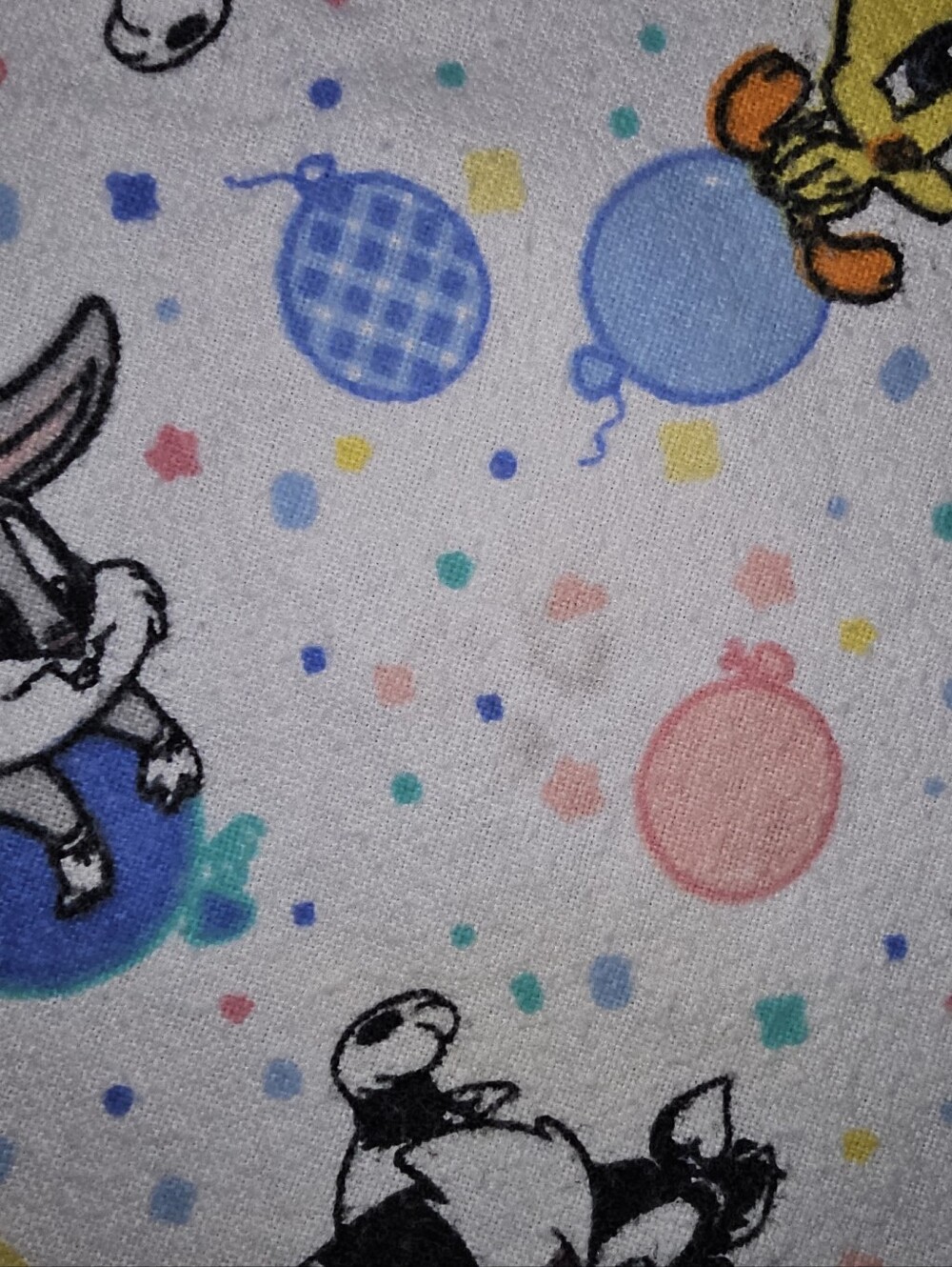 Looney Tunes Baby Blanket Balloons Cotton Flannel Receiving Blanket Vintage 90s - Picture 4 of 11